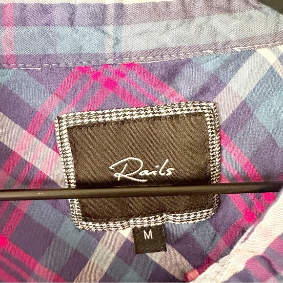 Rails Women’s M Plaid Button Down Front Long Sleeve Shirt - Picture 5 of 7
